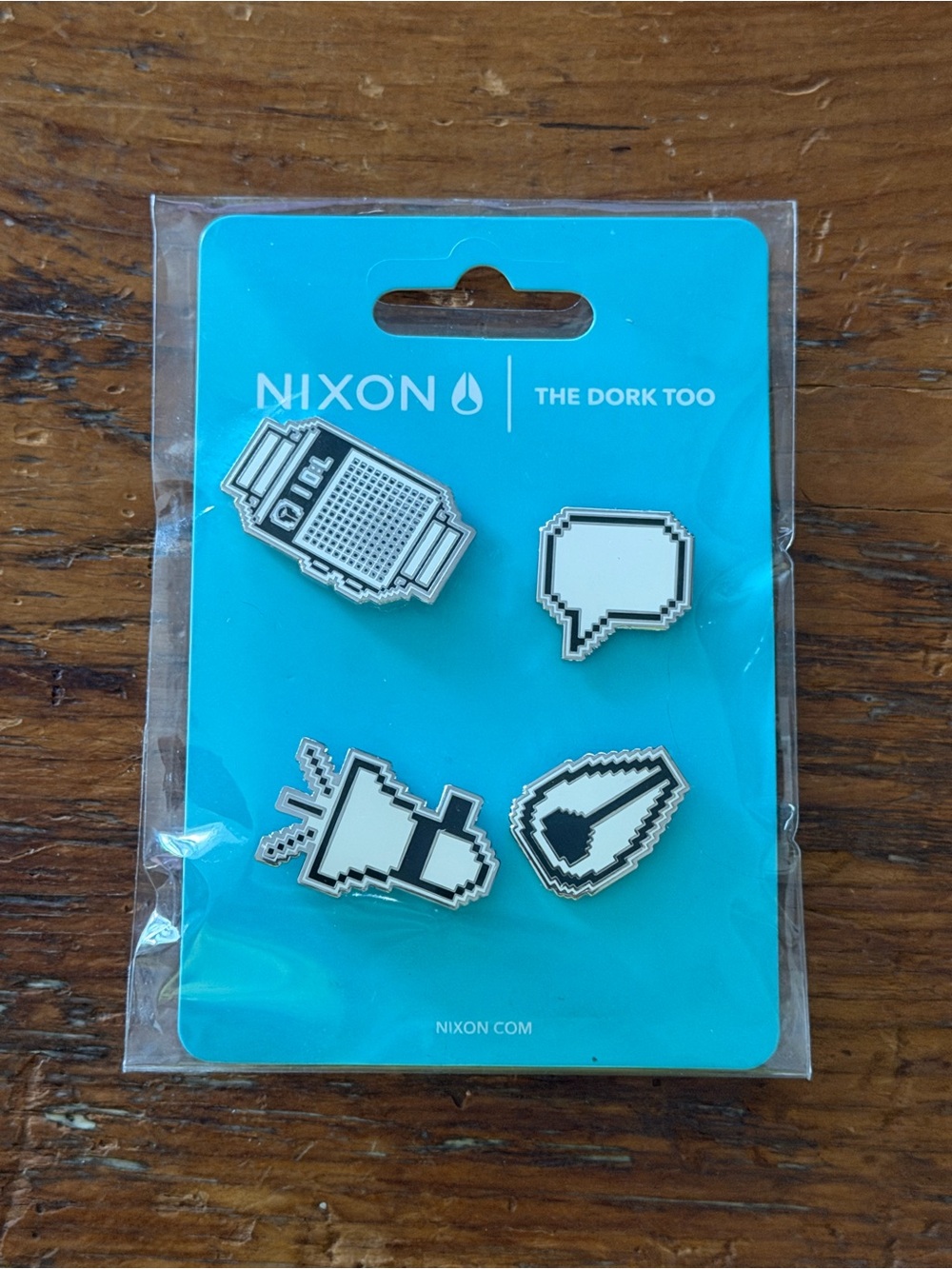 Nixon The Dork Too Enamel Pin Set - White on Black Accents